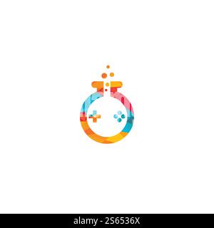 Logo Game Lab. Concept de conception de logo de jeu. Illustration de Vecteur