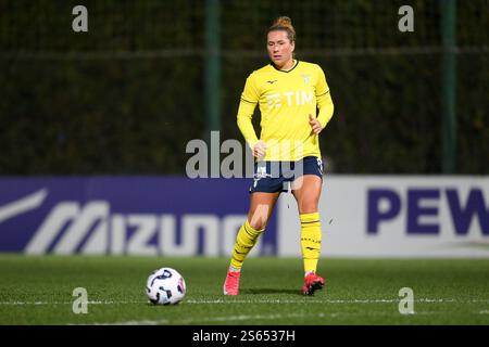 15 janvier 2025, Mirko Fersini Stadium, Formello (Rome), Italie ; Coppa Italia Women Football match ; Lazio versus Juventus ; Lousie Eriksen de SS Lazio Banque D'Images