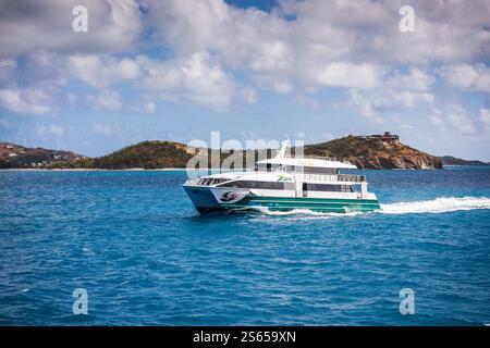 Virgin Gorda, BVI - 21 mars 2018 : Road Town Fast Ferry entre Tortola et Virgin Gorda. Banque D'Images