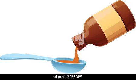 Icône de mélange de sirop contre la toux. Dessin animé de l'icône de vecteur de mélange de sirop de toux pour la conception de Web isolé sur fond blanc. Icône de mélange de sirop contre la toux, style de dessin animé Illustration de Vecteur