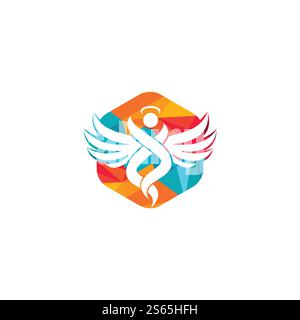 Résumé Angel Vector logo Design. Représente le concept de religion, de bonté et de charité. Illustration de Vecteur
