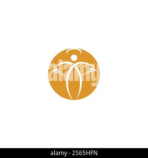 Résumé Angel Vector logo Design. Représente le concept de religion, de bonté et de charité. Illustration de Vecteur