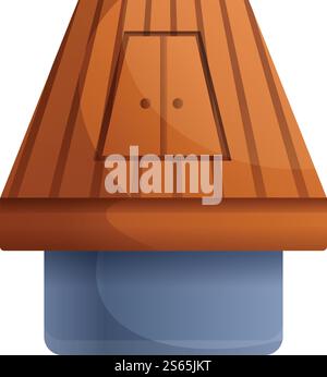 Icône du puits d'eau du village. Dessin animé de l'icône de vecteur de puits d'eau de village pour la conception de Web isolé sur fond blanc. Icône de puits d'eau de village, style de bande dessinée Illustration de Vecteur