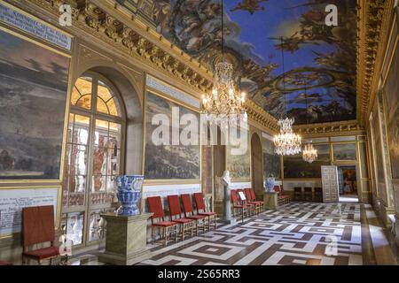 Karl XI Gallery, palais de Drottningholm, municipalité d'Ekeroe, province de Stockholms laen, Suède, Europe Banque D'Images