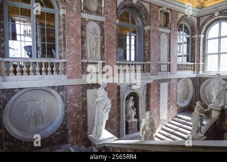 Staircase, Drottningholm Palace, Ekeroe Municipality, Stockholms laen Province, Suède, Europe Banque D'Images