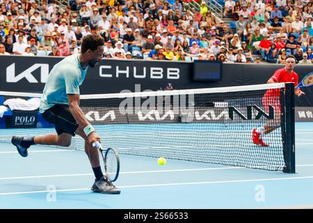 Melbourne, Australie, 16 janvier 2025. Gael Monfils (FRA) lors de l'Open d'Australie de tennis 2025 au Melbourne Park. (Photo de Frank Molter) / usage éditorial seulement! Banque D'Images