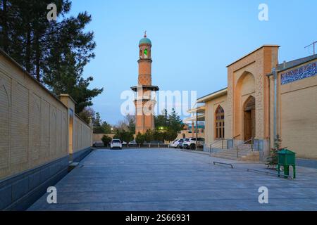 Minaret du complexe Abdidarun avec le mausolée Khoja Abdu-Darun à Samarcande, Ouzbékistan, Asie centrale Banque D'Images