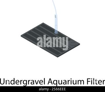 Icône de filtre d'aquarium sous-gravier. Isométrique de l'icône vectorielle de filtre d'aquarium de sous-gravier pour la conception de Web isolé sur fond blanc. Icône de filtre d'aquarium sous-gravier, style isométrique Illustration de Vecteur