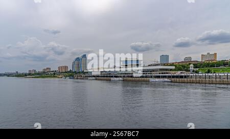 Panorama de la ville de Volgograd depuis la Volga. Russie Banque D'Images