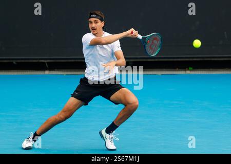 Melbourne, Australie, 16 janvier 2025. Lorenzo Sonego (ITA) lors de l'Open d'Australie de Tennis 2025 au Melbourne Park. (Photo de Frank Molter) / usage éditorial seulement! Banque D'Images