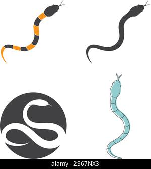 Modèle d'illustration vectorielle du logo Snake Illustration de Vecteur