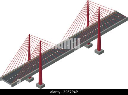 Icône de pont supérieur. Isométrique de l'icône de vecteur de pont élevé pour la conception Web isolé sur fond blanc. Icône de pont haut, style isométrique Illustration de Vecteur