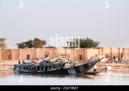 Scène du fleuve Mali Banque D'Images