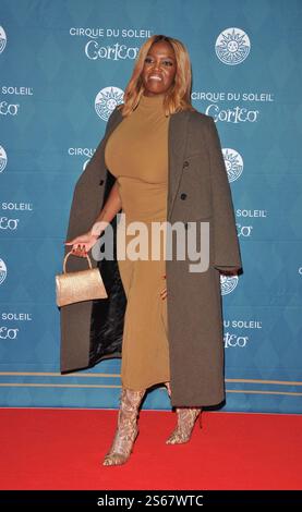 Londres, Royaume-Uni. 15 janvier 2025. OTI Mabuse à la première et soirée presse londonienne du Cirque du Soleil : Corteo, Royal Albert Hall, Kensington Gore, le mercredi 15 janvier 2025 à Londres, Angleterre, Royaume-Uni. CAP/CAN © CAN/Capital Pictures crédit : Capital Pictures/Alamy Live News Banque D'Images