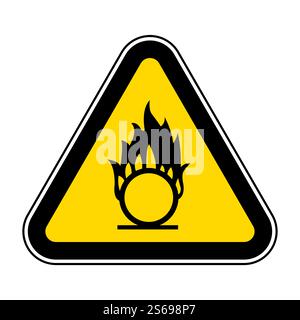 Attention au symbole de substance oxydant isoler sur fond blanc, illustration vectorielle EPS.10 Illustration de Vecteur