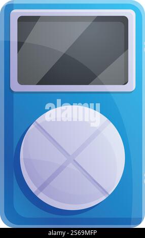 Icône lecteur de musique sport. Dessin animé de l'icône vectorielle de lecteur de musique de sport pour la conception de Web isolé sur fond blanc. Icône de lecteur de musique de sport, style de dessin animé Illustration de Vecteur