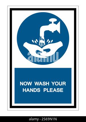 Symbole se laver les mains s'il vous plaît isoler sur fond blanc,Illustration vectorielle EPS.10 Illustration de Vecteur