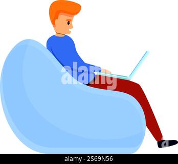 Directeur artistique sur Bean Icon. Dessin animé du directeur artistique sur l'icône de vecteur de haricot pour la conception Web isolé sur fond blanc. Directeur artistique sur l'icône de haricot, style de dessin animé Illustration de Vecteur