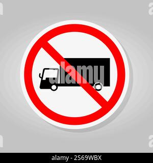 Interdire la signalisation routière du camion isoler sur fond blanc, illustration du vecteur Illustration de Vecteur
