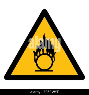 Attention au symbole de substance oxydant isoler sur fond blanc, illustration vectorielle EPS.10 Illustration de Vecteur