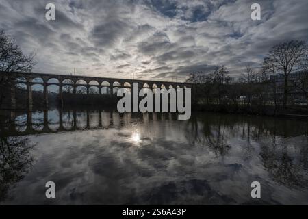 pont ferroviaire historique dans le sud de l'allemagne Banque D'Images