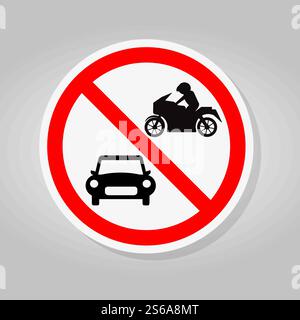 Interdire l'isolation du symbole voiture et moto sur fond blanc, illustration vectorielle Illustration de Vecteur