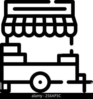 vecteur d'icône de ligne de chariot de restauration rapide. affiche pour chariot de restauration rapide. illustration noire du symbole de contour isolé. illustration vectorielle d'icône de ligne de chariot de restauration rapide Illustration de Vecteur