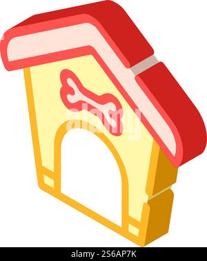 cabine pour vecteur d'icône isométrique de chien. cabine pour signe de chien. illustration de symbole isolé. cabine pour illustration vectorielle d'icône isométrique de chien Illustration de Vecteur
