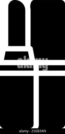 vecteur d'icône de glyphe accessoire de beauté de rouge à lèvres. enseigne accessoire de beauté pour rouge à lèvres. illustration noire du symbole de contour isolé. rouge à lèvres accessoire de beauté icône glyphe illustration vectorielle Illustration de Vecteur