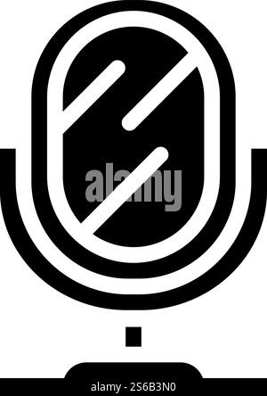 vecteur d'icône de glyphe accessoire miroir. enseigne d'accessoire de rétroviseur. illustration noire du symbole de contour isolé. illustration vectorielle d'icône de glyphe accessoire miroir isolée Illustration de Vecteur