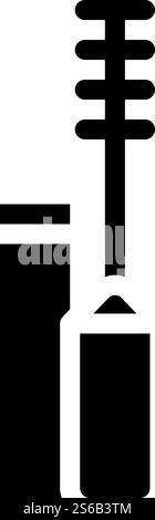 vecteur d'icône de glyphe accessoire de beauté mascara. enseigne accessoire de beauté mascara. illustration noire du symbole de contour isolé. mascara accessoire de beauté illustration vectorielle d'icône de glyphe Illustration de Vecteur