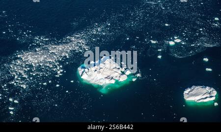 Groenland Ilulissat Icefjord vue aérienne iceberg Banque D'Images
