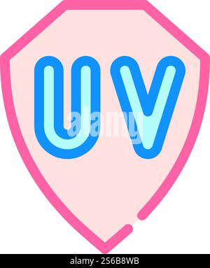 vecteur d'icône de couleur de protection uv ultra-violet. panneau de protection uv ultra-violet. illustration de symbole isolé. illustration vectorielle d'icône de couleur de protection uv ultra-violet Illustration de Vecteur