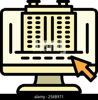 Icône de plan d'architecte informatique. Icône vectorielle de plan d'architecte d'ordinateur pour la conception de Web isolé sur fond blanc. Icône de plan d'architecte d'ordinateur, style de contour Illustration de Vecteur