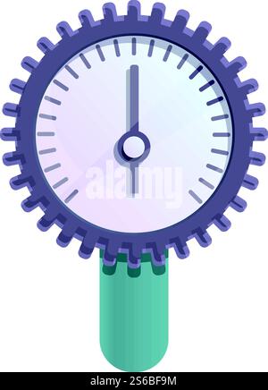 Icône du manomètre de la machine. Dessin animé de l'icône de vecteur de manomètre de machine pour la conception de Web isolé sur fond blanc. Icône de manomètre de machine, style de dessin animé Illustration de Vecteur