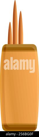 Icône de boîte de cure-dents. Dessin animé de l'icône de vecteur de boîte de cure-dents pour la conception de Web isolé sur fond blanc. Icône de boîte de cure-dents, style de bande dessinée Illustration de Vecteur