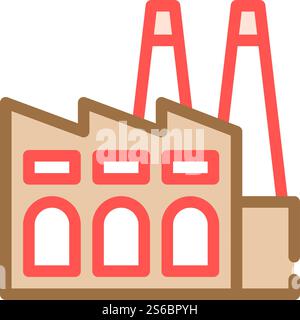 vecteur d'icône de couleur de pollution environnementale d'usine. signe de pollution environnementale d'usine. illustration de symbole isolé. illustration vectorielle d'icône de couleur de pollution environnementale d'usine Illustration de Vecteur