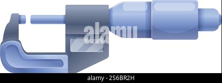 Icône de mesure du micromètre. Dessin animé de l'icône de vecteur micrométrique de mesure pour la conception Web isolé sur fond blanc. Icône de micromètre de mesure, style de dessin animé Illustration de Vecteur