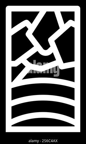 vecteur d'icône de glyphe de verre teinté. panneau vitrail. illustration noire du symbole de contour isolé. illustration noire de vecteur d'icône de glyphe de verre teinté Illustration de Vecteur