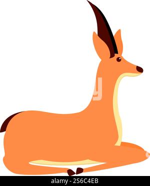 Icône gazelle au repos. Dessin animé de l'icône vectorielle gazelle au repos pour la conception Web isolé sur fond blanc. Icône gazelle au repos, style de dessin animé Illustration de Vecteur