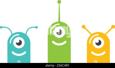 Monstre Alien illustration Flat design Illustration de Vecteur