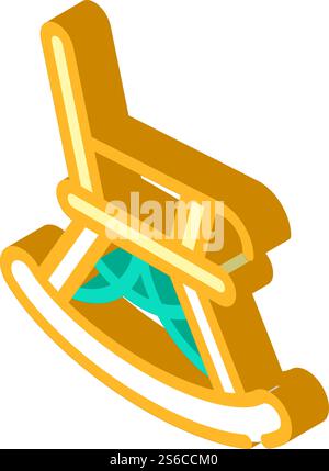 vecteur d'icône isométrique de chaise à bascule. enseigne pour fauteuil à bascule. illustration de symbole isolé. illustration vectorielle d'icône isométrique de chaise à bascule Illustration de Vecteur