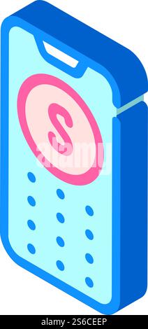 téléphone avec vecteur d'icône isométrique de bouton sos. téléphone avec signe de bouton sos. illustration de symbole isolé. téléphone avec illustration vectorielle d'icône isométrique de bouton sos Illustration de Vecteur