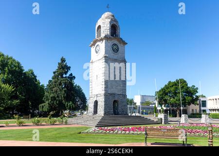 The War Memorial Clock Tower, Seymour Square, Blenheim (Waiharakeke), région de Marlborough, Île du Sud, nouvelle-Zélande Banque D'Images
