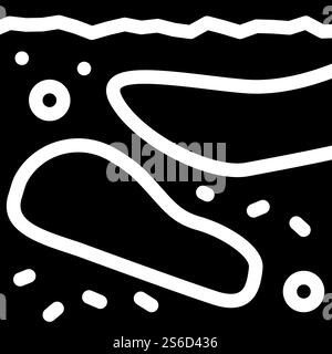 vecteur d'icône de glyphe d'analyse de profondeur du sol. signe d'analyse de profondeur du sol. illustration noire du symbole de contour isolé. illustration vectorielle d'icône de glyphe d'analyse de profondeur du sol Illustration de Vecteur
