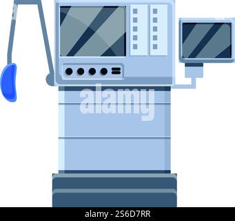 Icône du ventilateur respiratoire de la machine médicale. Dessin animé de l'icône de vecteur de machine médicale de ventilateur respiratoire pour la conception de Web isolé sur fond blanc. Icône de machine médicale de ventilateur respiratoire, style de dessin animé Illustration de Vecteur