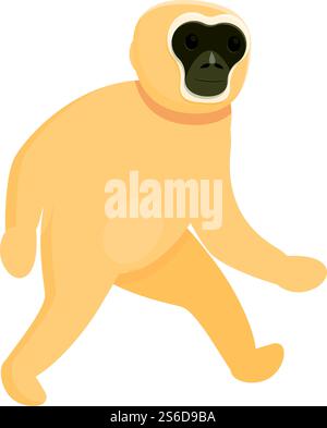 Icône Gibbon Walking. Dessin animé de l'icône de vecteur de marche de gibbon pour la conception de Web isolé sur fond blanc. Icône de marche Gibbon, style de bande dessinée Illustration de Vecteur