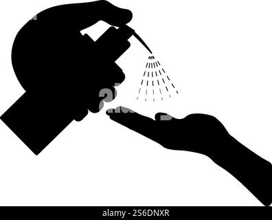 Icône distributeur de savon liquide. Motif de glyphe noir. Illustration vectorielle. Illustration de Vecteur