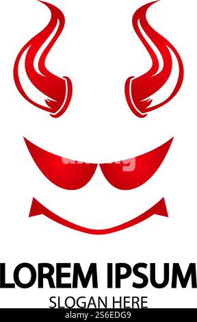 Logo diable modèle icône vecteur Illustration de Vecteur