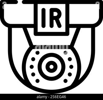 vecteur d'icône de ligne de caméra vidéo infrarouge. enseigne de caméra vidéo infrarouge. illustration noire du symbole de contour isolé. illustration vectorielle d'icône de ligne de caméra vidéo infrarouge Illustration de Vecteur